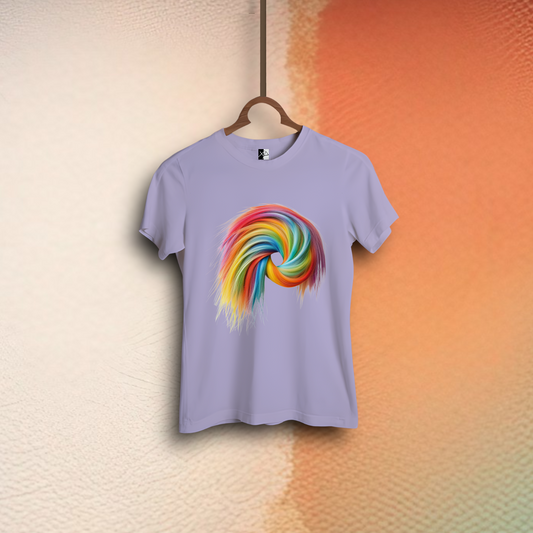 Women’s T-shirt Round Neck Classic: Rainbow