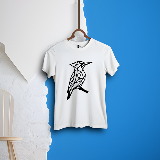 Women’s T-shirt Round Neck Classic: Woodpecker